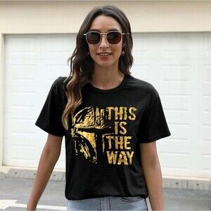 Source Unknown Black and Gold Graphic Tee